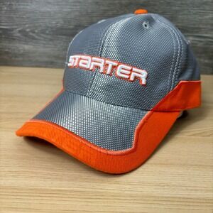Vintage Starter Hat Cap Strap Back Gray Orange Adjustable Y2K